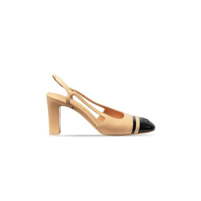 CHANEL BEIGE LEATHER SLINGBACK PUMPS 2213563